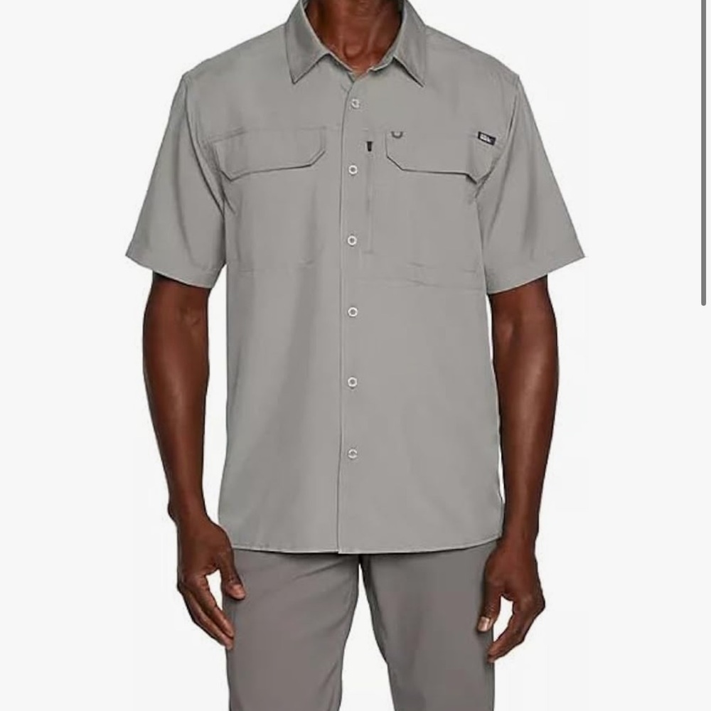 NEW Eddie Bauer Relaxed Fit Short Sleeve Men's Woven Tech Shirt XXL